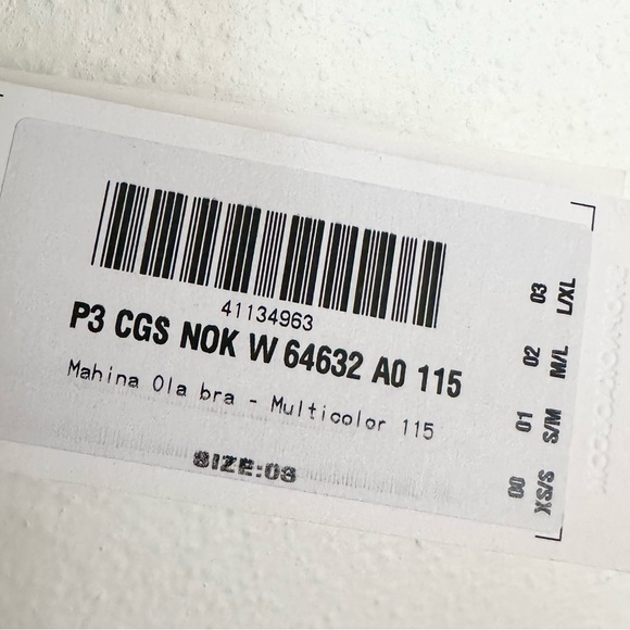 NO KA OI Mahina Ola NWT Sports Bra Size L 8‎ Silver Metallic - Picture 4 of 9